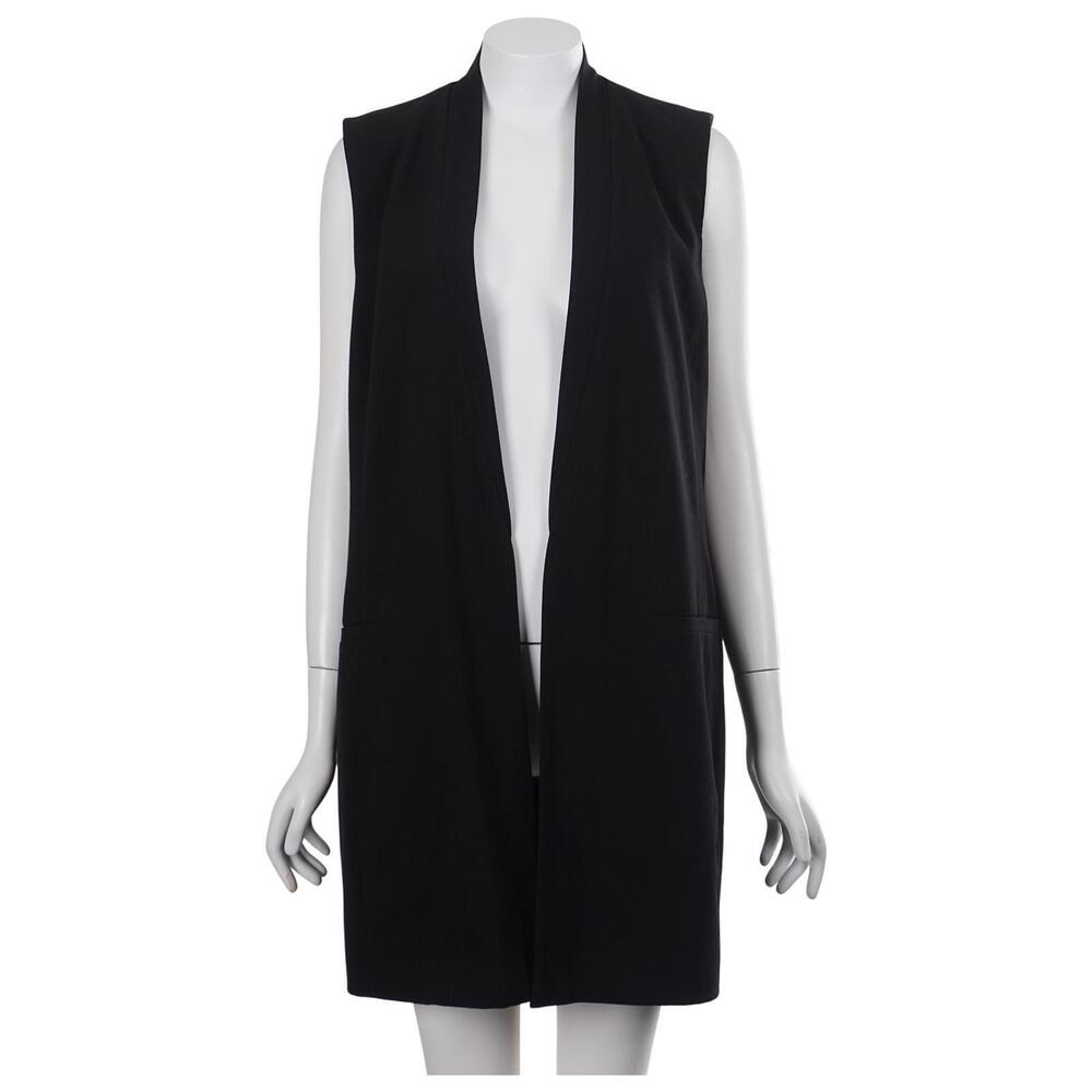 Mossimo Vest Top Women XL Black Open Front Sleeveless Lined Pockets